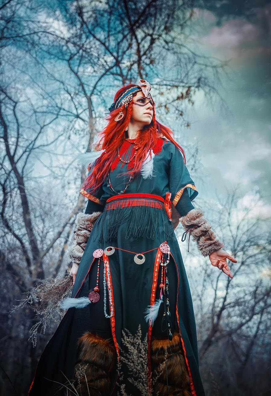 Girls in Slavic costumes underwear in St. Georges