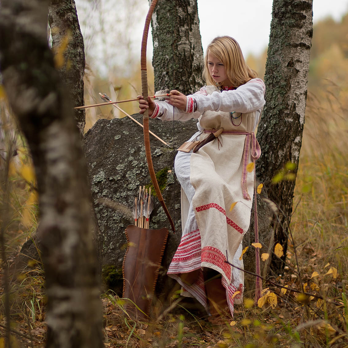 Sexy photo Girls in Slavic costumes in St. Georges